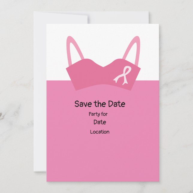 Breast Cancer Awareness,Save the Date Party   Invitation (Front)