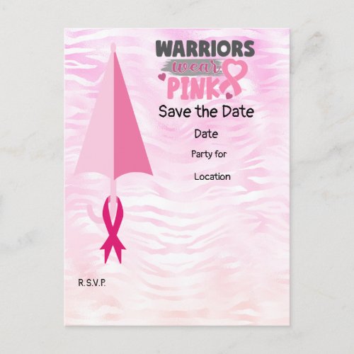 Breast Cancer AwarenessSave the Date Party    Postcard