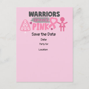 Breast Cancer Awareness,Save the Date Party  Postcard