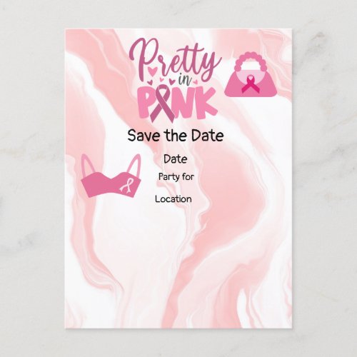 Breast Cancer AwarenessSave the Date Party   Postcard