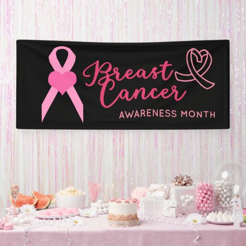 Breast Cancer Awareness save the date pink October Banner