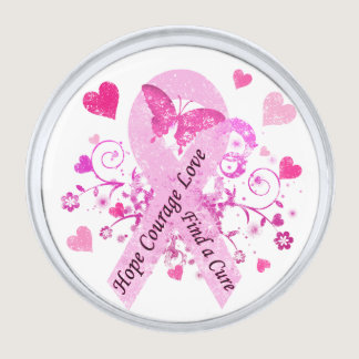 Breast Cancer Awareness Silver Finish Lapel Pin