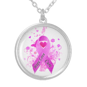 Breast Cancer Awareness Silver Plated Necklace