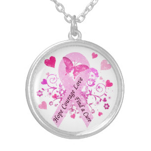Breast Cancer Awareness Silver Plated Necklace