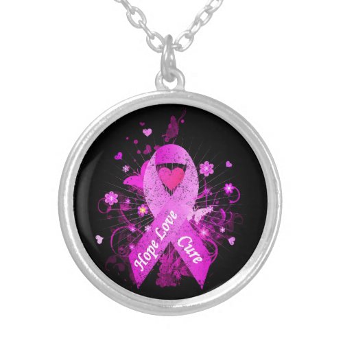 Breast Cancer Awareness Silver Plated Necklace