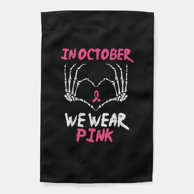 Breast Cancer Awareness Skeleton Heart Women Garden Flag (Front)
