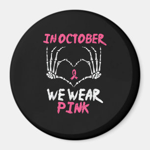 Breast Cancer Awareness Skeleton Heart Women Magnet