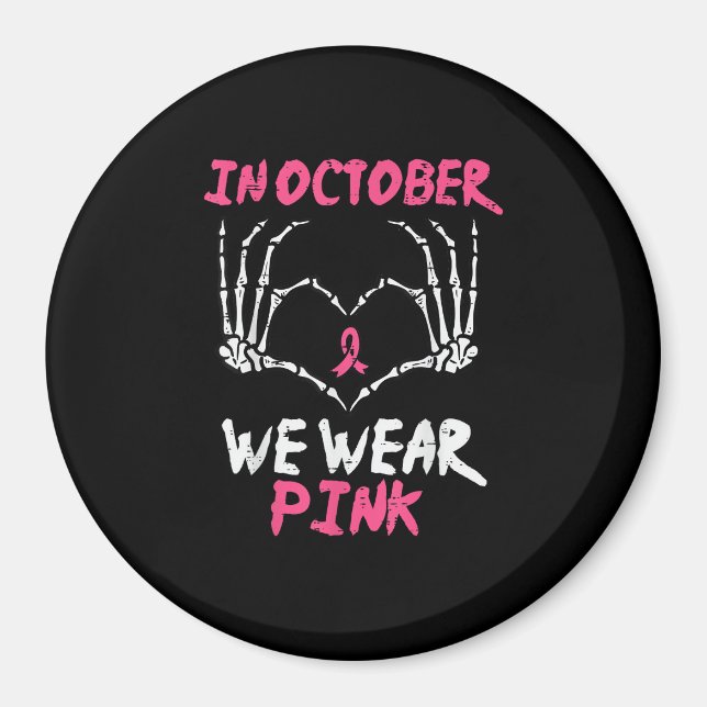 Breast Cancer Awareness Skeleton Heart Women Magnet (Front)