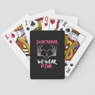 Breast Cancer Awareness Skeleton Heart Women Poker Cards
