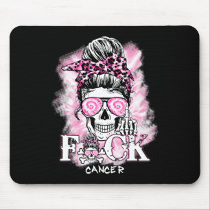 Breast Cancer Awareness Skull F Ck Cancer Pink Rib Mouse Pad