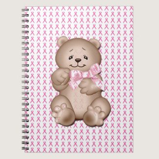 Breast Cancer Awareness Spiral Notebook Teddy Bear