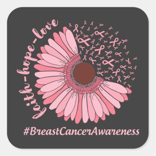 Breast Cancer Awareness Square Sticker