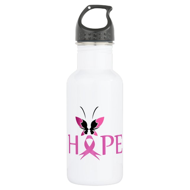 Breast cancer awareness stainless steel water bottle (Front)