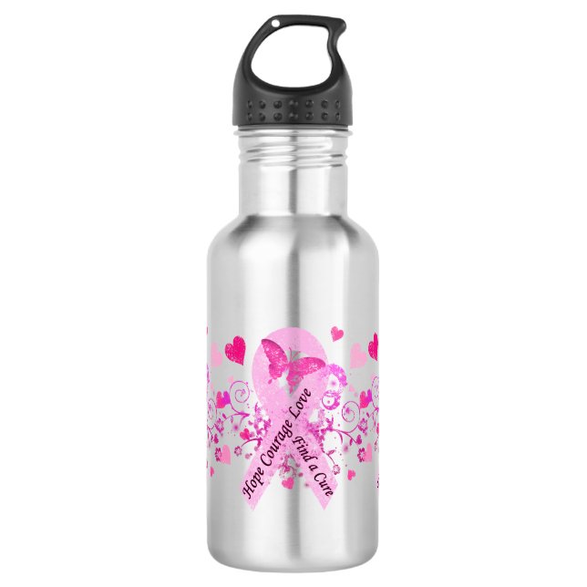 Breast Cancer Awareness Stainless Steel Water Bottle (Front)