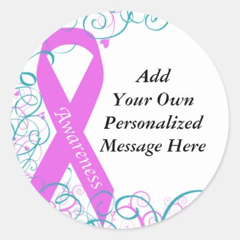 Breast Cancer Awareness Sticker by kathysprettythings at Zazzle