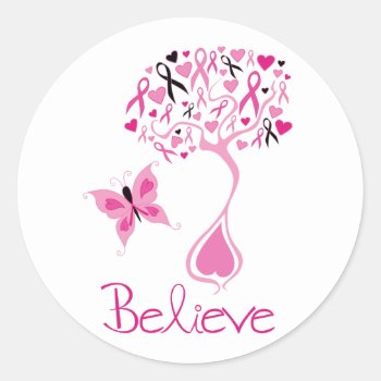 Breast Cancer Awareness Sticker by DigiGraphics4u at Zazzle