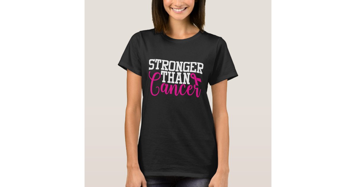Think Pink T Shirt Remission Pink Strong Survivor Stronger Than Cancer Text Design T-Shirt Breast Cancer Shirt Awareness