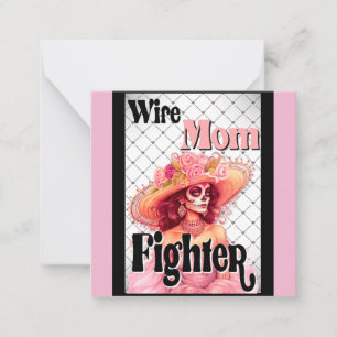 Breast Cancer Awareness Sugar Skull  Note Card