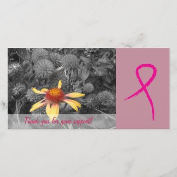 Breast Cancer Awareness Support 3 Photo Card by RossiCards at Zazzle