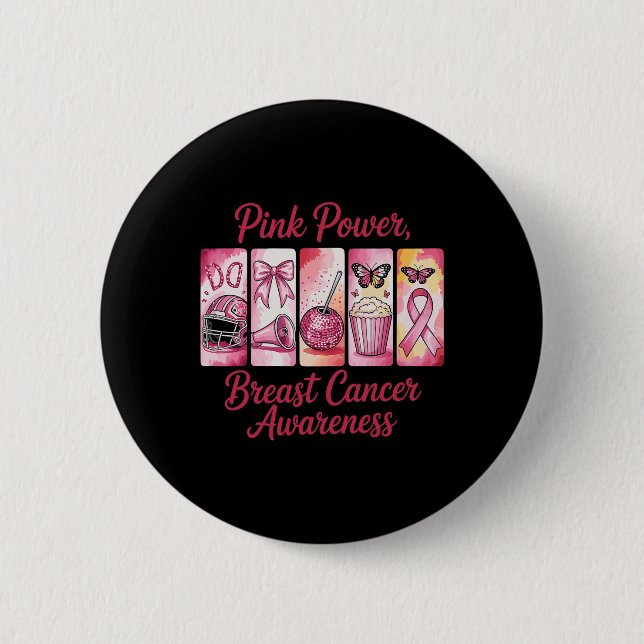 Breast Cancer Awareness Support Design October  Button (Front)