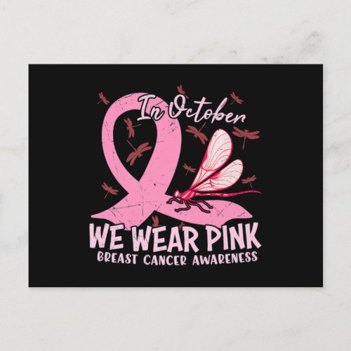 Breast Cancer Awareness Support In October We Wear Postcard