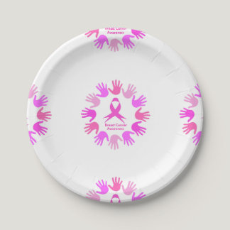 Breast cancer awareness support paper plates