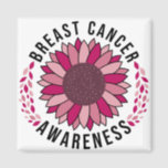 Breast Cancer Awareness Support Pink Flower Magnet<br><div class="desc">Breast Cancer Awareness Support with pink Sunflower for someone like Sister, girlfriend, mother, aunt, Daughter friend, who are suffering or have beaten this disease. Show them love and care with this design. it will keep them motivating. this design is for Breast Cancer, Breast Cancer warrior and Breast Cancer support needs....</div>