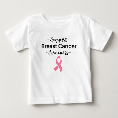 Breast Cancer Awareness Support Pink Ribbon Baby T_Shirt