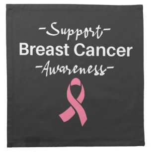 Breast Cancer Awareness Support Pink Ribbon Cloth Napkin