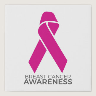 Breast Cancer Awareness Support Pink Ribbon Faux Canvas Print