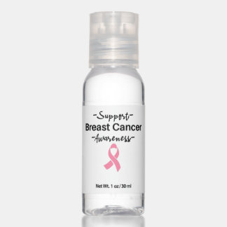 Breast Cancer Awareness Support Pink Ribbon Hand Sanitizer
