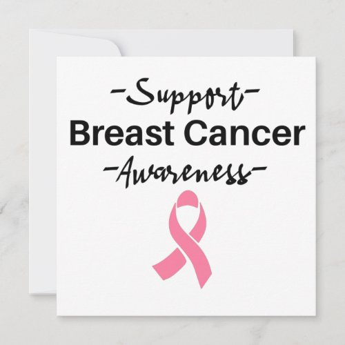 Breast Cancer Awareness Support Pink Ribbon Invitation