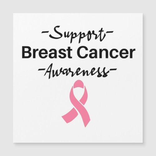 Breast Cancer Awareness Support Pink Ribbon Magnetic Invitation