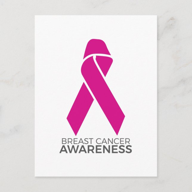 Breast Cancer Awareness Support Pink Ribbon Postcard (Front)