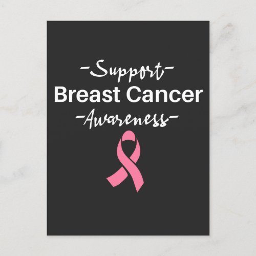 Breast Cancer Awareness Support Pink Ribbon Postcard