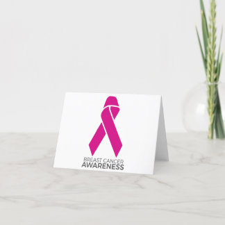 Breast Cancer Awareness Support Pink Ribbon Thank You Card
