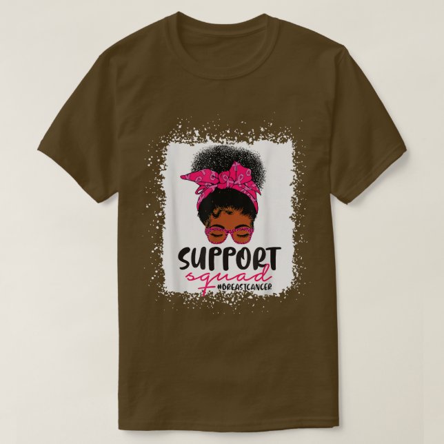 Breast Cancer Awareness Support Squad Black Women  T-Shirt (Design Front)