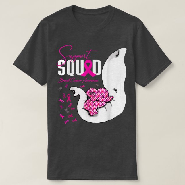 Breast Cancer Awareness Support Squad Elephant  31 T-Shirt (Design Front)