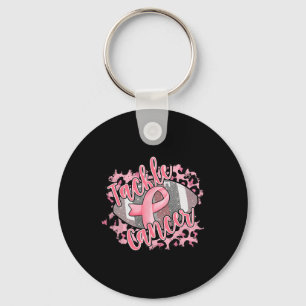 Breast Cancer Awareness Support Squad Tackle Cance Keychain