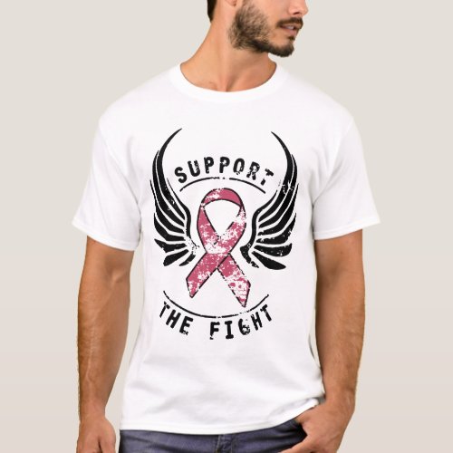 Breast Cancer Awareness Support The Fight Pink Rib T_Shirt