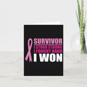 Breast Cancer Awareness Survivor I Stood Strong I Card