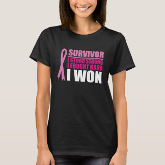 Breast Cancer Awareness Survivor I Stood Strong I T-Shirt