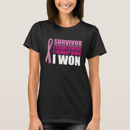 Breast Cancer Awareness Survivor I Stood Strong I T_Shirt