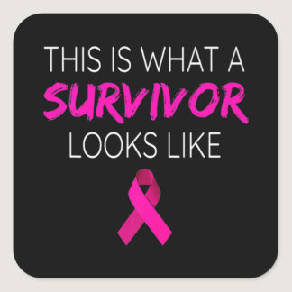 Breast Cancer Awareness Survivor-Pink Ribbon Gifts Square Sticker