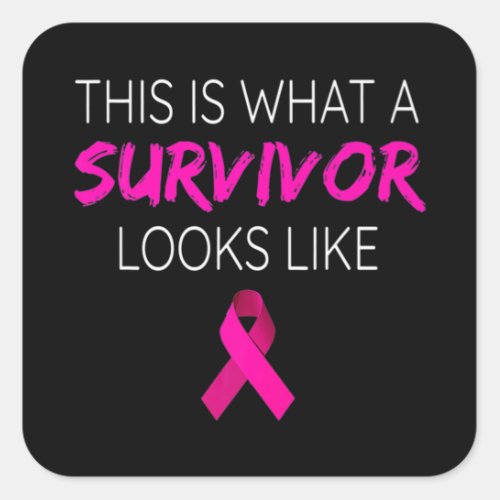 Breast Cancer Awareness Survivor_Pink Ribbon Gifts Square Sticker