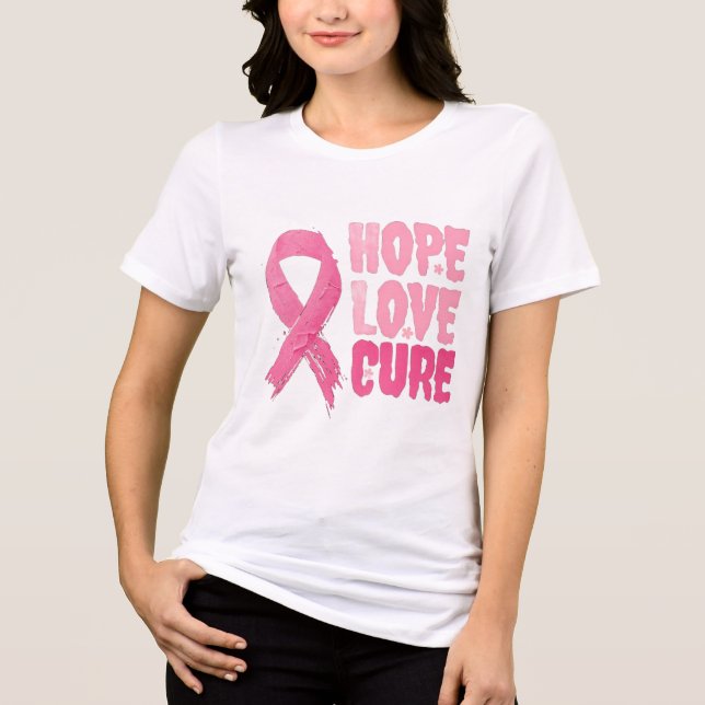 Breast Cancer Awareness T-Shirt Tri-Blend Shirt (Front)