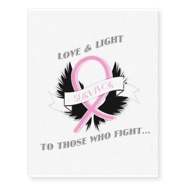Breast Cancer Awareness Temporary Tattoo Pink (Front)