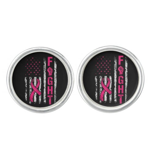 Breast Cancer Awareness USA Flag Cufflinks