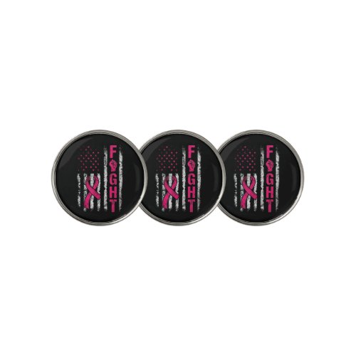 Breast Cancer Awareness USA Flag Golf Ball Marker