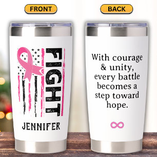 Breast Cancer Awareness - USA Flag Insulated Tumbler